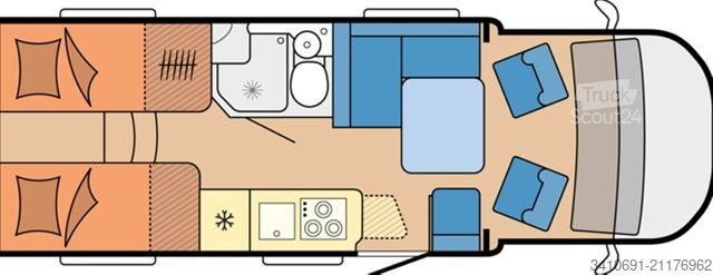 Semi-integrated camper HOBBY OnTour T 710 GE Auto. Truma 6E Bettumbau