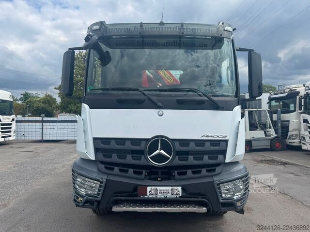 Трехсторонний самосвал MERCEDES-BENZ Arocs 1835K/Meiller+Kran-PalfingerPK12501/Funk/