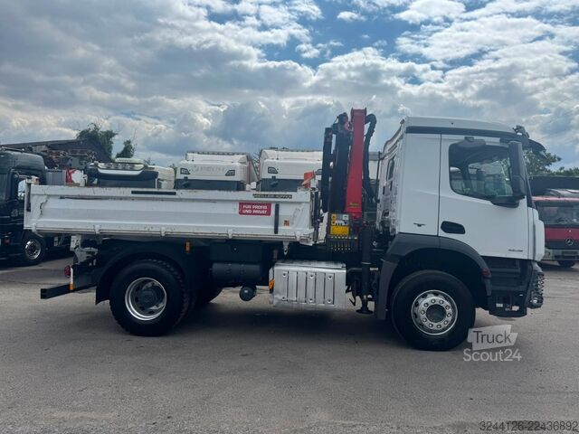 Трехсторонний самосвал MERCEDES-BENZ Arocs 1835K/Meiller+Kran-PalfingerPK12501/Funk/