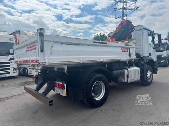 Трехсторонний самосвал MERCEDES-BENZ Arocs 1835K/Meiller+Kran-PalfingerPK12501/Funk/
