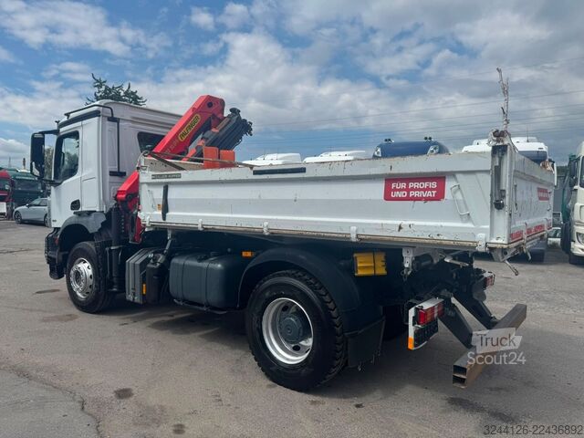 Трехсторонний самосвал MERCEDES-BENZ Arocs 1835K/Meiller+Kran-PalfingerPK12501/Funk/