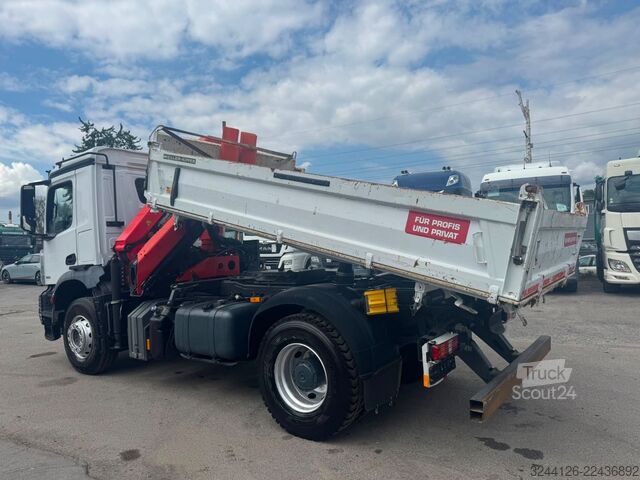 Трехсторонний самосвал MERCEDES-BENZ Arocs 1835K/Meiller+Kran-PalfingerPK12501/Funk/