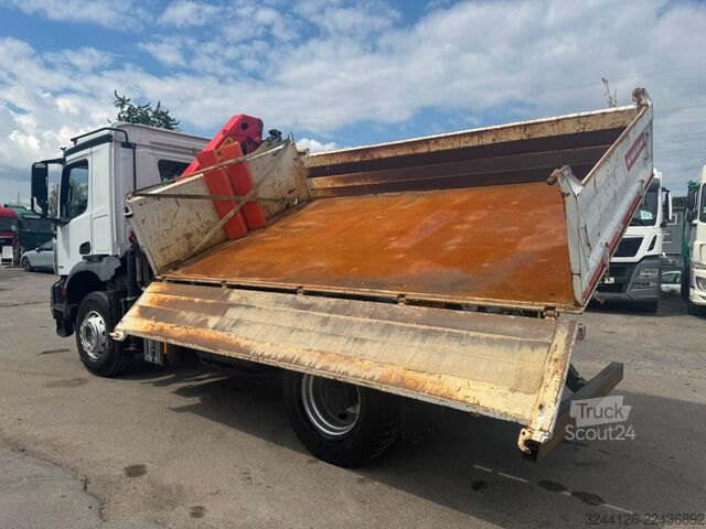 Трехсторонний самосвал MERCEDES-BENZ Arocs 1835K/Meiller+Kran-PalfingerPK12501/Funk/