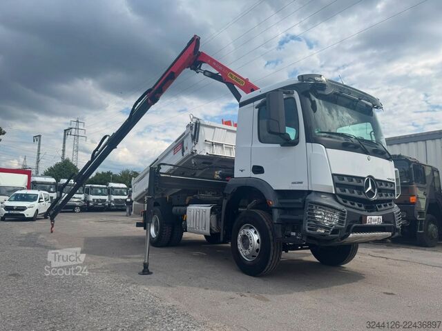 Самосвален камион MERCEDES-BENZ Arocs 1835K/Meiller+Kran-PalfingerPK12501-SLD5+6