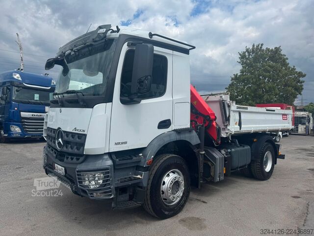 Самосвален камион MERCEDES-BENZ Arocs 1835K/Meiller+Kran-PalfingerPK12501-SLD5+6