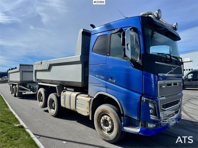  Volvo FH750 6x4 tipper truck with Maur tri-axle trailer