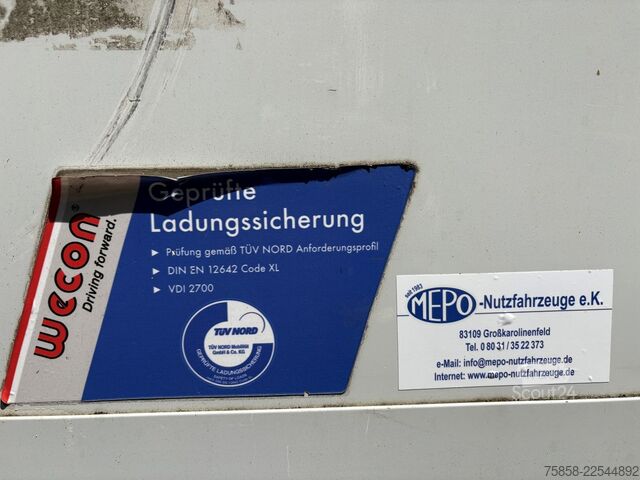 Wechselbrücke mit Pritsche & Plane Wecon Jumbo XXL Innen 3090 mm Hubdach Verzinkt