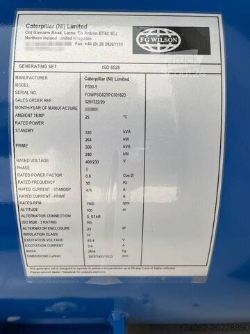Agrégat FG Wilson P330-5 - 330 kVA Surplus Genset - DPX-25086