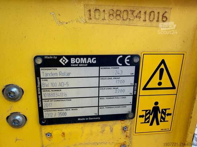 Rouleau compresseur BOMAG BW100AD-5