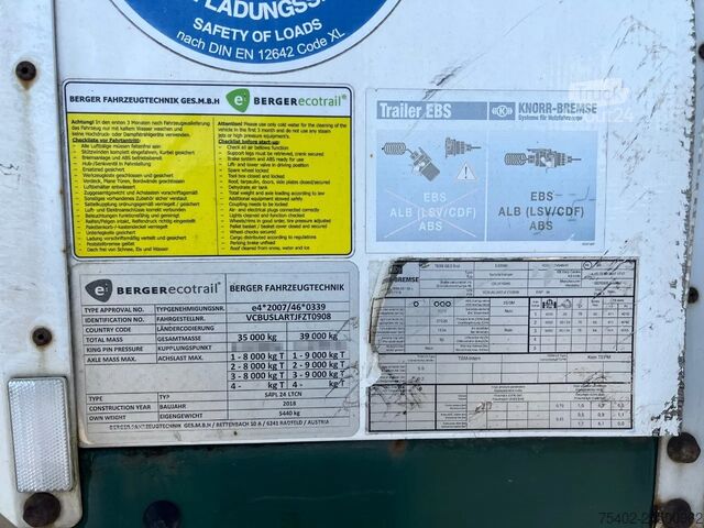 Curtain sided Berger SAPL 24 LTCN / Coil / SAF + Disc