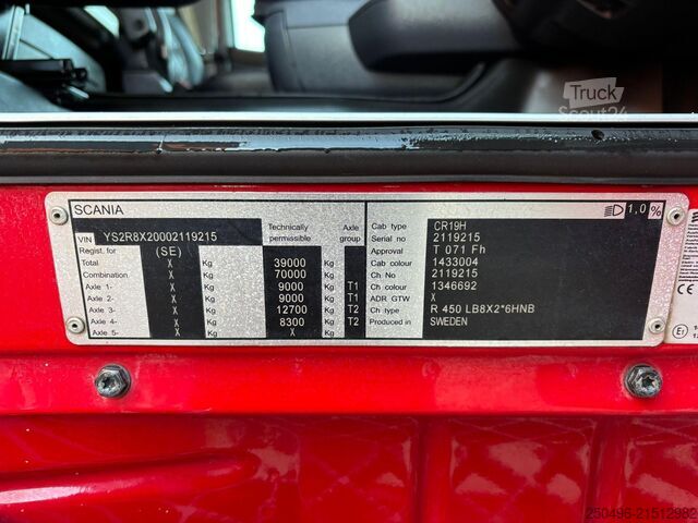Atviras korpusas Scania R 450 8x2*6 PK 92002 + JIB + WINCH / PLATFORM L...