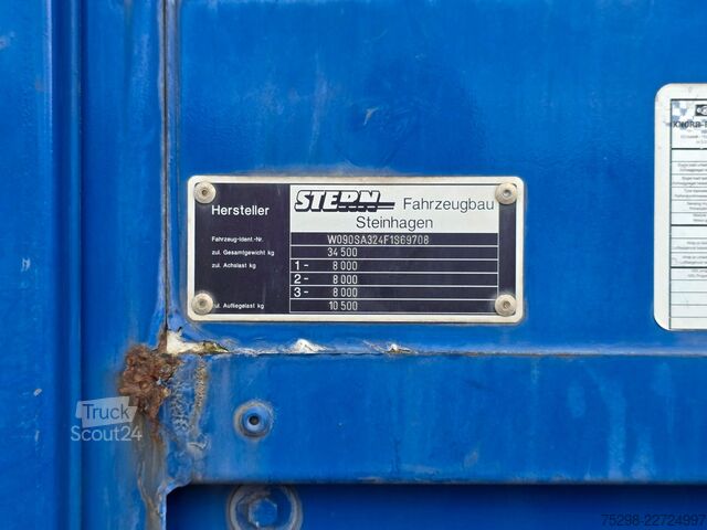 Ανοιχτό ημιρυμουλκούμενο με μουσαμά  Stern SP270 | Lift-Lenkachse | Staplerhalterung