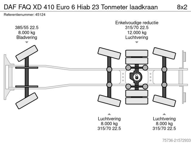 Abfallsammelfahrzeug DAF FAQ XD 410 Euro 6 Hiab 23 Tonmeter laadkraan