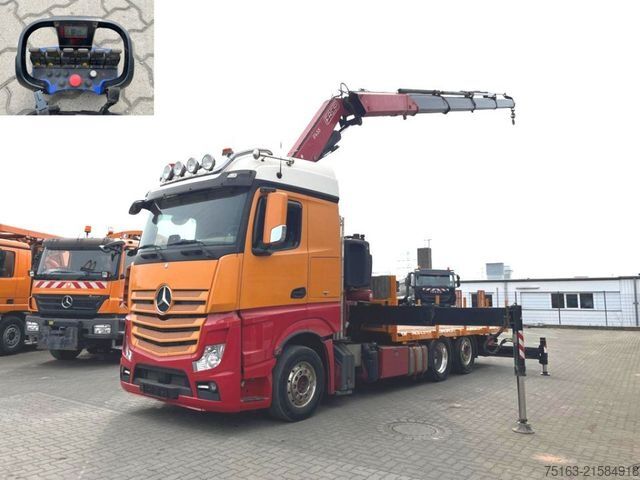 Automobilis ar plakanu platformu MERCEDES-BENZ Actros neu 2558 L 6x2 Pritsche Kran Fassi 445 45