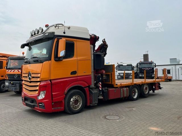 Automobilis ar plakanu platformu MERCEDES-BENZ Actros neu 2558 L 6x2 Pritsche Kran Fassi 445 45