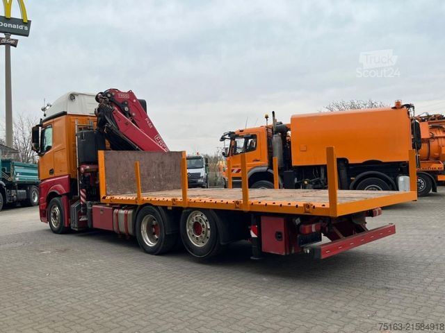 Automobilis ar plakanu platformu MERCEDES-BENZ Actros neu 2558 L 6x2 Pritsche Kran Fassi 445 45