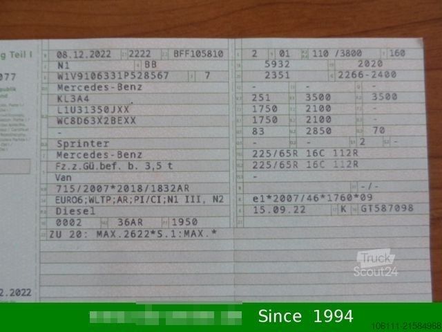 Panelová dodávka MERCEDES-BENZ Sprinter 315 CDI KA L2/H1/AUT/MBUX/KAM/DISTRON