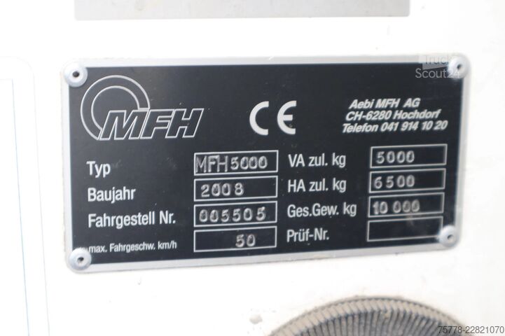Vejfejemaskine AEBI MFH 5000 | FRONT BRUSH | 1.000 L TANK | SWEEPER