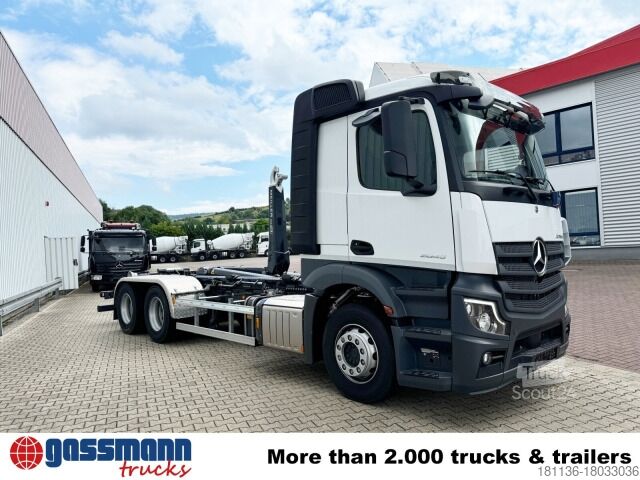 Camião porta-contentores de gancho Mercedes-Benz Actros 2645 L 6x4, MultimediaCockpit,
