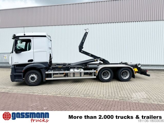 Camião porta-contentores de gancho Mercedes-Benz Actros 2645 L 6x4, MultimediaCockpit,