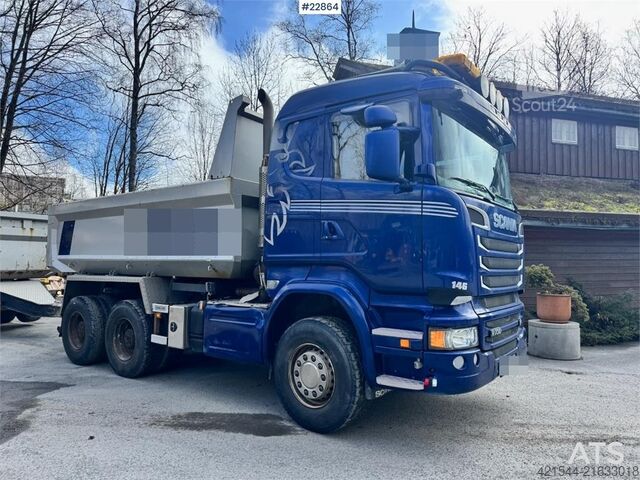 Sklápěč Scania R730 6x4 tipper truck with 2010 Maur triple traile