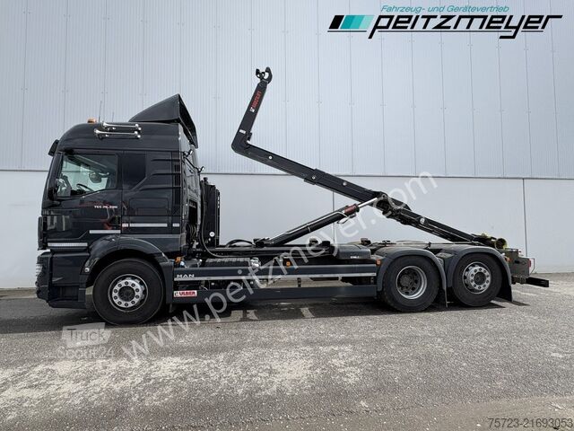 Camión portacontenedores de gancho MAN TGS 26.480FL 6x2 Hiab ULT 21S59