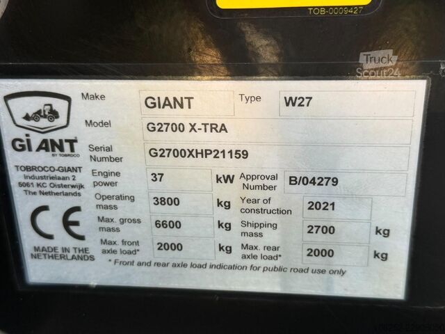 Lader GIANT G2700 X-TRA - 1263h ORIGINAL - 2 BUCKETS + FORK...
