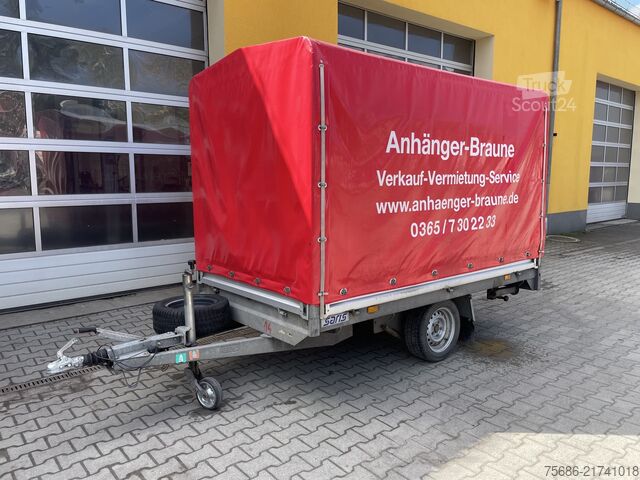 Open trailer with tarp SARIS PS 1513 Hochlader Plane Auffahrschienen