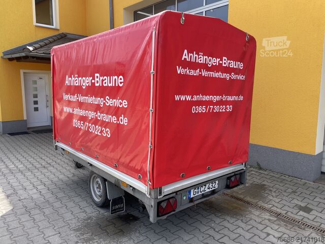 åben trailer med presenning SARIS PS 1513 Hochlader Plane Auffahrschienen