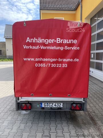 Open trailer with tarp SARIS PS 1513 Hochlader Plane Auffahrschienen