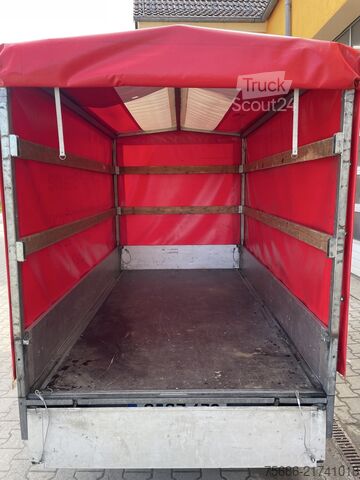 Open trailer with tarp SARIS PS 1513 Hochlader Plane Auffahrschienen