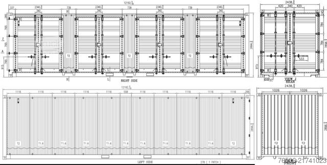 Transportni zabojnik  40' HC 4x Side Door one-way Seecontainer