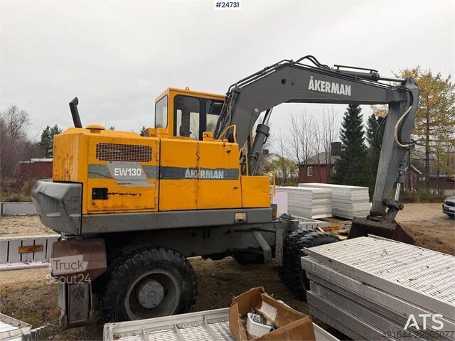 Radbagger Åkerman EW130 wheel digger w/ a bucket. WATCH VIDEO