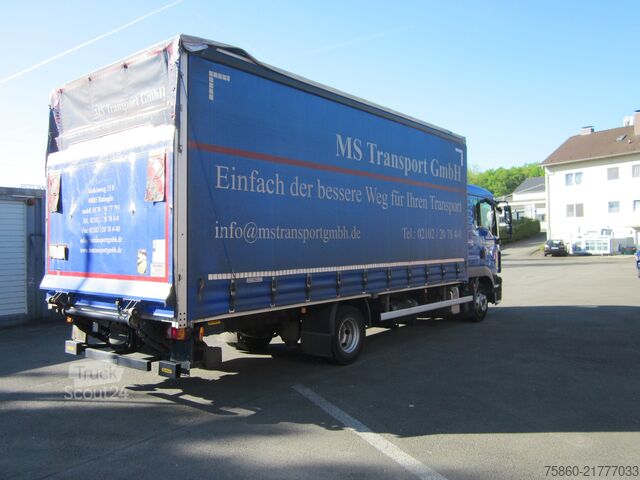 Ladbil med presenning MAN TGL 8.220 Fernverkehr Standklima Standh.