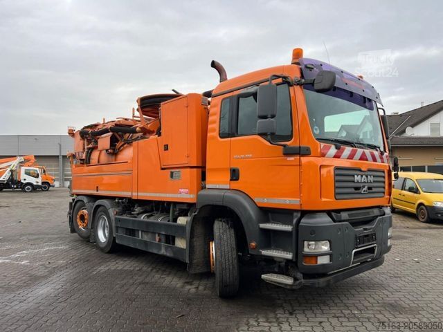 Vakuuminė cisterna sunkvežimis MAN TG-A 26.320 6x2 Saug + Spülwagen Wiedemann + Rei