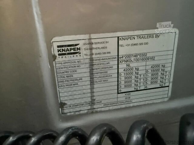 Rörligt golv Knapen Trailers K100 92m3 SAF Schijfremmen 92m3 APK 11-2026 10M...