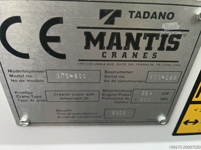 Rups kraan Tadano GTC-800 Mantis