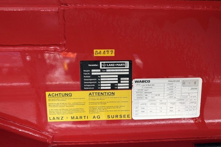 Open aanhangwagen met zeil S-ZAZ-9/18D Plane / Swiss-Vehicle