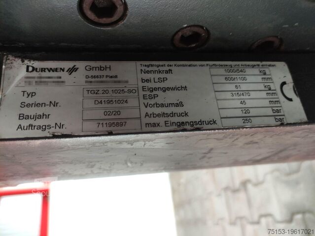 Rotator Durwen DG-TGZ201025-S0 (mit hydraulischen Schubgabeln)