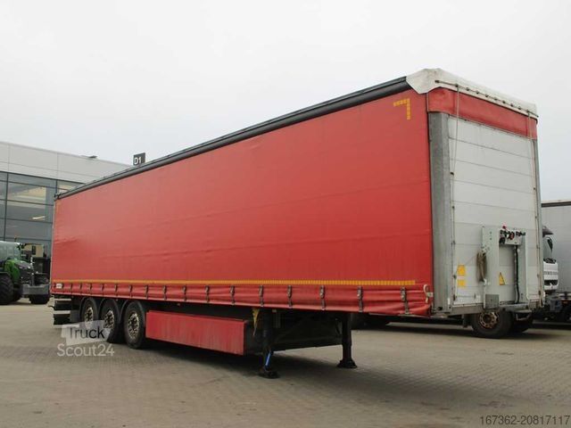 Semirimorchio con telone SCHMITZ CARGOBULL SCB*s3t, 2X LIFTING AXLE, 2X PALLET BASKET