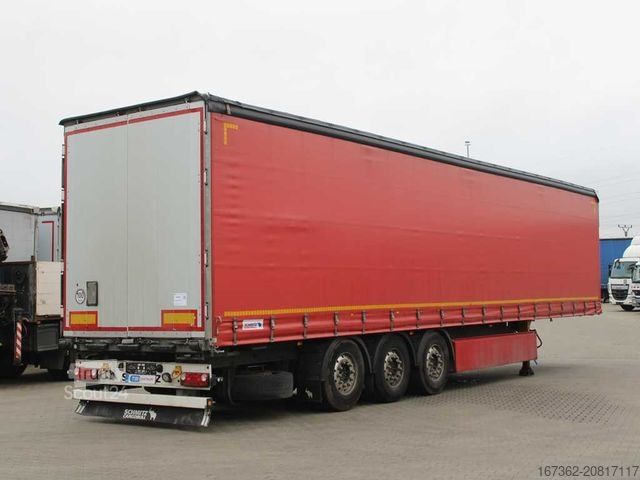 Semirimorchio con telone SCHMITZ CARGOBULL SCB*s3t, 2X LIFTING AXLE, 2X PALLET BASKET