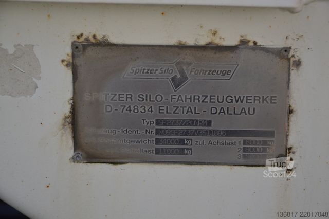 Silo puspieka SPITZER SF 2737/2 UN PM Siloauflieger / 37 qm