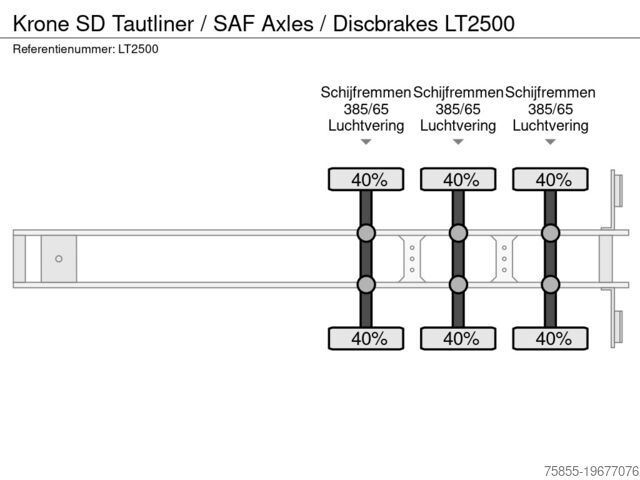 Bâché à rideaux latéraux Krone SD Tautliner / SAF Axles / Discbrakes