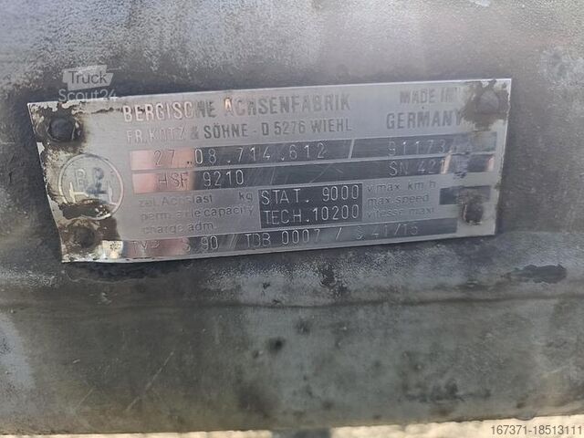 Assale BPW HSF 9210 | TRAILER AXLE | SINGLE TIRE.