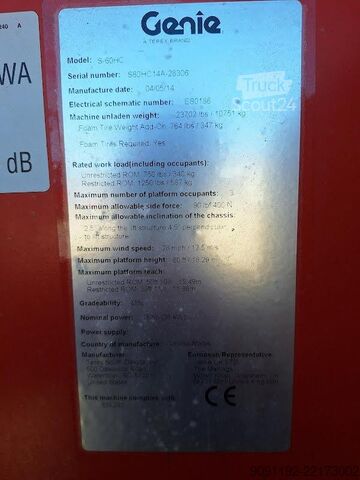 Platforma teleskopowa Genie S-60 HC