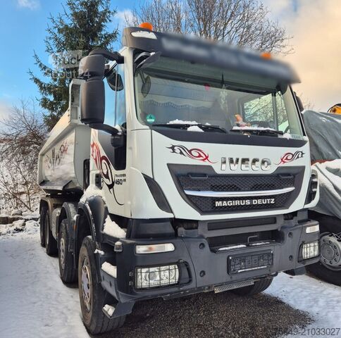 Speciale doeleinden vrachtwagen Iveco-Magirus Trakker AD340T45 8x4 Trakker AD340T45 8x4, Retarder, Schmitz Stahlmulde ca. 17m³