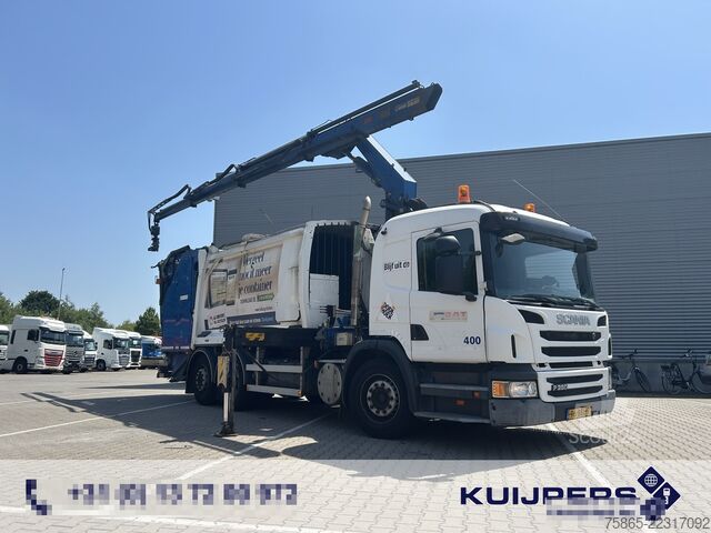 Jeřábové vozidlo Scania P 280 6x2 EEV / HMF 2120-S3 Crane / Geesink GPM...