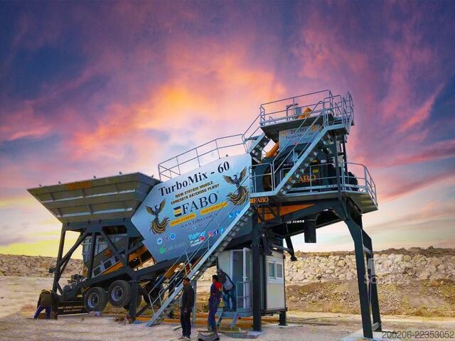 Mobilā betona maisīšanas iekārta FABO mobile concrete mixing plants 60 m³/h Mobile Concrete Mixing Plant
