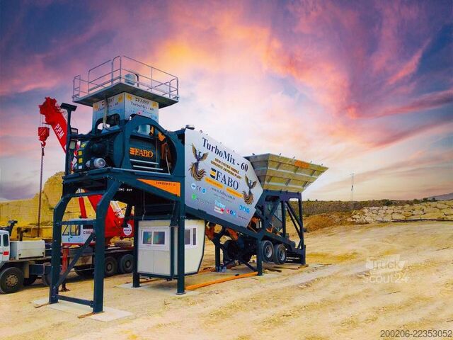 Mobilā betona maisīšanas iekārta FABO mobile concrete mixing plants 60 m³/h Mobile Concrete Mixing Plant