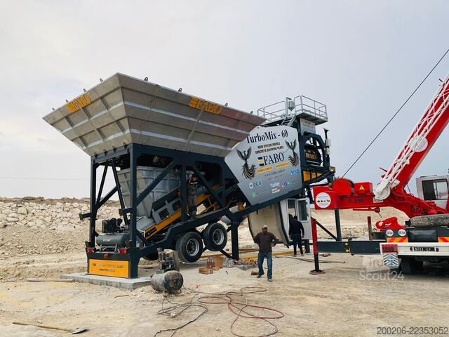 Mobilā betona maisīšanas iekārta FABO mobile concrete mixing plants 60 m³/h Mobile Concrete Mixing Plant